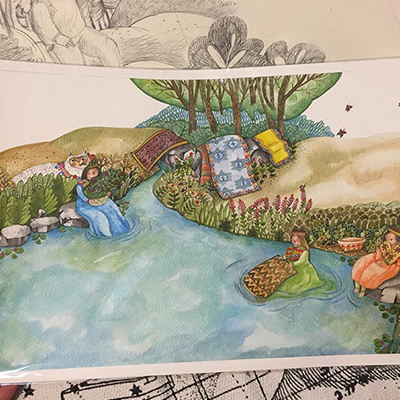 تصویرگری داستان «سه بانوی دریاچه» - سمانه صلواتی