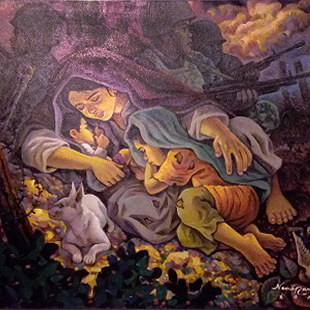 برپایی نمایشگاه نقاشی از مقاومت فیلیپینی‌ها مقابل داعش